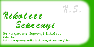 nikolett seprenyi business card